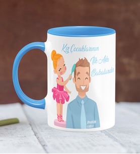 BK Gift Kişiye Özel Babalar Günü Temalı Mavi Kupa Bardak 16312m