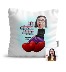 BK Gift Kişiye Özel En Güzel Anne Karikatür  Yastık