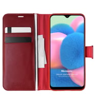 Microsonic Samsung Galaxy A30s Kılıf Delux Leather Wallet Kırmızı