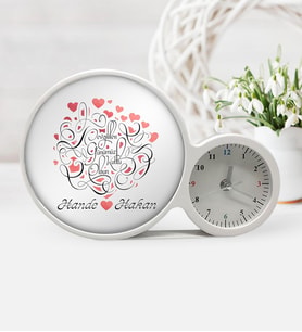 BK Gift Kişiye Özel Sevgililer Günü Saatli Sihirli Led Ayna Çerçeve  1