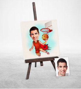 BK Gift Kişiye Özel Bay Basketbolcu Karikatür Şovaleli Doğal Taş  1