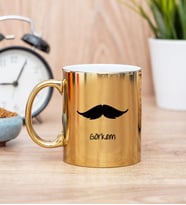 Bıyık Tasarım Gold Kupa Bardak