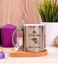 Askere Hediye Ahşap Altlıklı Silver Kupa Bardak