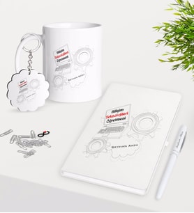 BK Gift Kişiye Özel Bilişim Teknolojileri Öğretmeni Kupa Anahtarlık Beyaz Defter Kalem Hediye Seti-1 (Model 1)