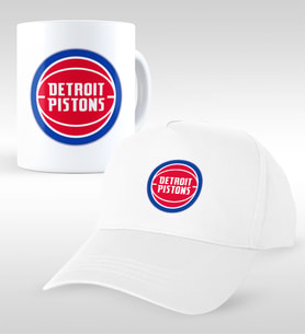 NBA Detroit Pistons Beyaz Kupa ve Şapka Seti (Model 1)