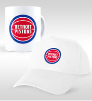 NBA Detroit Pistons Beyaz Kupa ve Şapka Seti (Model 1)