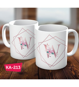 W Harf Pink Rose Baskılı Hediyelik Kahve Kupa Bardak
