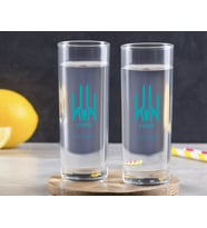 BK Gift Kişiye Özel Renkli Baskılı Edirne Tasarımlı Turistik İkili Vodka Bardağı-1 (Beyaz)