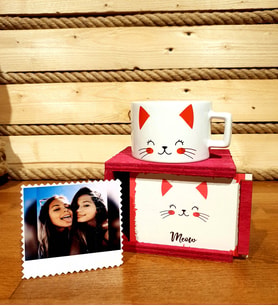 Kişiye Özel Sevimli Kedi Kupa Arkadaşa Hediye
