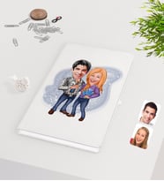 BK Gift Kişiye Özel Sevgililer Karikatürlü Beyaz Defter-50