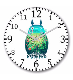 Totoro   Duvar Saati Bombeli Gercek Cam