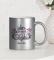 BK Gift Kişiye Özel Yılın En Sempatik Sevgilisi Gümüş Yaldızlı Kupa Bardak