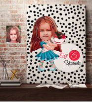 BK Gift Kişiye Özel Kız Çocuk Yaş Karikatürlü Kanvas Tablo 50x70cm-15
