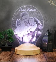 Babaya Fotoğraflı Kişiye Özel Hediye, Babalar Günü Oval Led Lamba, Baba, Kayınpeder Hediyesi, Doğum Günü Hediyesi, Sevgiliye Özel Ürünler