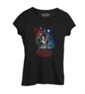 Stranger Things - Moonlight Siyah Kadın Tshirt