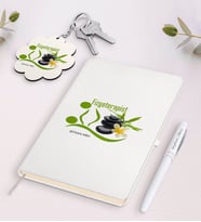 BK Gift Kişiye Özel Fizyoterapist Beyaz Defter Kalem Ve Anahtarlık Hediye Seti (Model 1)