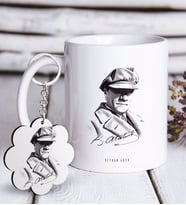BK Gift Kişiye Özel Atatürk Temalı Beyaz Kupa ve Anahtarlık Hediye Seti-17 (Model 1)