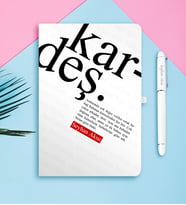 BK Gift Kişiye Özel Kardeş Temalı Beyaz Defter Kalem Seti