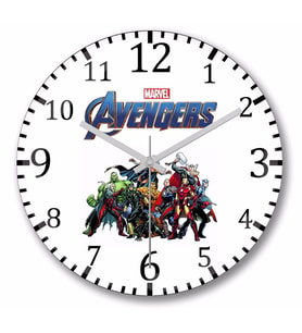 Marvel Avengers    Duvar Saati    Bombeli Gercek Cam
