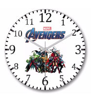 Marvel Avengers    Duvar Saati    Bombeli Gercek Cam