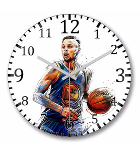 Stephen     Curry  Duvar Saati Bombeli Gercek Cam