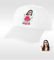 BK Gift Kişiye Özel Bayan Doğum Günü Karikatür Beyaz Şapka  3
