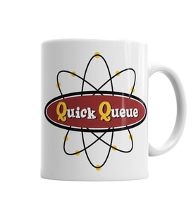 Atomic Symbol Quck Queue Logo Kupa Bardak Porselen