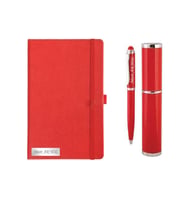 Kişiye Özel Kırmızı Defter Kalem Seti