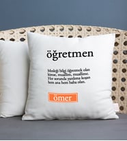 Öğretmen Kelime Anlamı Kare Yastık