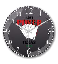 I Love Poker 2 Duvar Saati Bombeli Gercek Cam