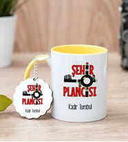 Şehir Plancısı Sarı Kupa Bardak Ve Anahtarlık Set