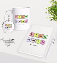 BK Gift Kişiye Özel Fen Bilimleri Öğretmeni Kupa Anahtarlık Beyaz Defter Kalem Hediye Seti-3 (Model 1)