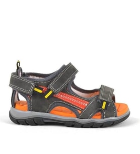 Hakiki Deri Gri Cırtlı Erkek Çocuk Outdoor Sandalet