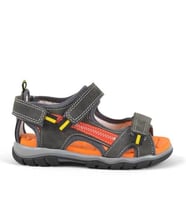 Hakiki Deri Gri Cırtlı Erkek Çocuk Outdoor Sandalet