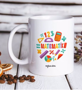 BK Gift Kişiye Özel Matematik Öğretmeni Beyaz Kupa Bardak-13
