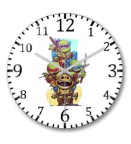 Ninja Turtles Ninja Kaplubağalar Duvar Saati Bombeli Gercek Cam