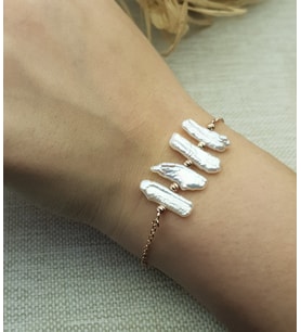 Barok İnci Gümüş Bileklik
