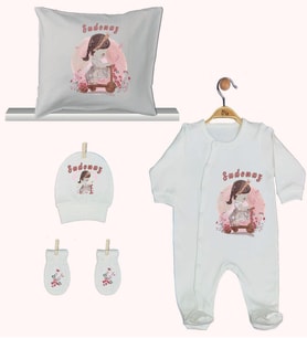 Pia Baby Gl 1940-04 İsme Özel Yastık Tulum Set
