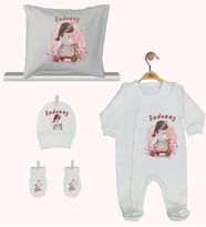 Pia Baby Gl 1940-04 İsme Özel Yastık Tulum Set
