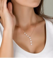 Else Silver Sıra Yıldızlar Gümüş Kolye (Rose)