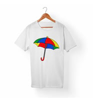Umbrella Şemsiye Baskılı Beyaz Tişört