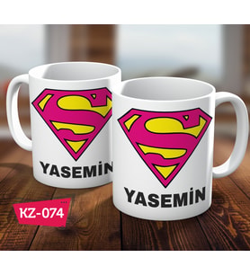 Kişiye Özel İsimli Superman Hediye Kupa Bardak