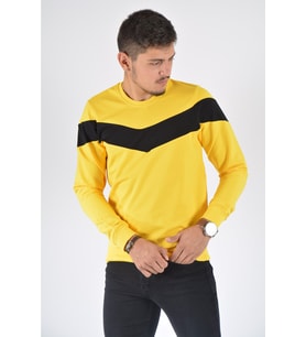 Erkek Bisiklet Yaka Basic Sweatshirt 20K-5200388 Sarı