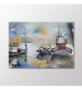 Arty Tablo Suluboya Tekneler Tablo (Karışık)
