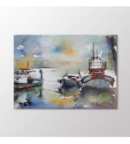Arty Tablo Suluboya Tekneler Tablo (Karışık)