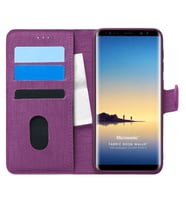 Microsonic Samsung Galaxy Note 8 Kılıf Fabric Book Wallet Mor