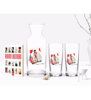 BK Gift Kişiye Özel Renkli Baskılı İsimli Fotoğraflı İkili Rakı Bardağı Karaf ve Cep Kitabı Hediye Seti-27 (Model 1)