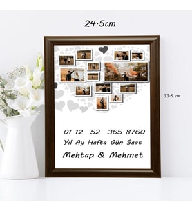Mutlu Aile Tablosu Fotoğraf Çerçevesi (Kahverengi)