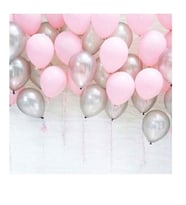 30 Adet Pembe Gümüş Karışık Balon ( Balonlar Sönüktür)