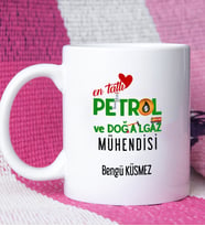 Mesajlı Petrol ve Doğalgaz Mühendisi Tasarımlı Kişiye Özel Hediye Petrol ve Doğalgaz Mühendisi Kupa Bardak